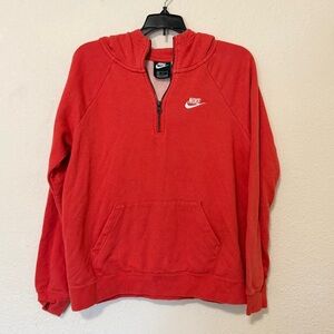 Nike Womens Medium Swoosh 1/4 Zip Pullover Sweatshirt Double Sided